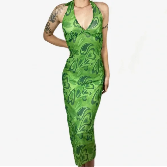 green emerald velvet dress Frederica Plunge Maxi Dress Forest Green